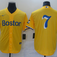 Men's Boston Red Sox Masataka Yoshida #7 Gold City Connect Replica Player Jersey1