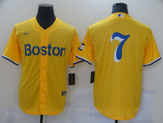Men's Boston Red Sox Masataka Yoshida #7 Gold City Connect Replica Player Jersey1