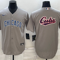 Men's Chicago Cubs1 Gray Road Replica Team Jersey