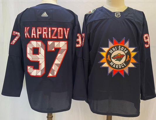 Men's Minnesota Wild Kirill Kaprizov #97 Black Breakaway Player Jersey1