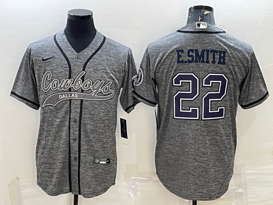 Men's Dallas Cowboys Emmitt Smith #22 Gray Player Jersey1 Joint Edition