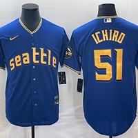 Men's Seattle Mariners Ichiro Suzuki #51 Royal 2023 City Connect Replica Jersey1