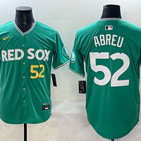 Men's Boston Red Sox Wilyer Abreu #52 Green 2025 City Connect Limited Player Jersey