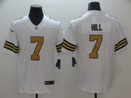 Men's New Orleans Saints Taysom Hill #7 White Player Game Jersey1