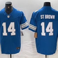 Amon-Ra St. Brown #14 Detroit Lions Blue Vapor Limited Jersey - JerseysFreak
