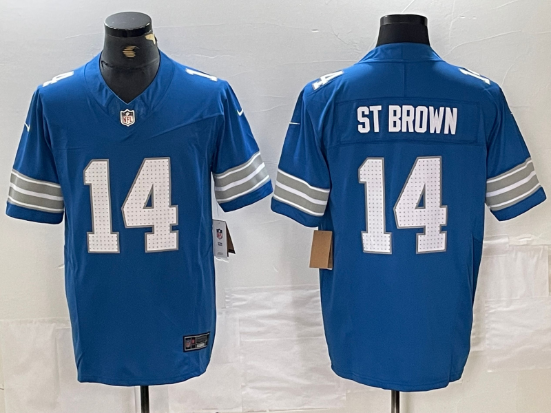 Amon-Ra St. Brown #14 Detroit Lions Blue Vapor Limited Jersey - JerseysFreak