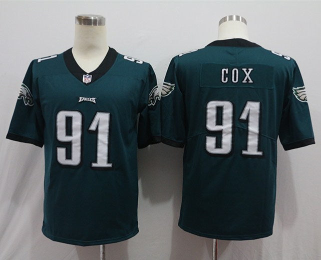 Men's Philadelphia Eagles Fletcher Cox #91 Midnight Green Game Jersey1
