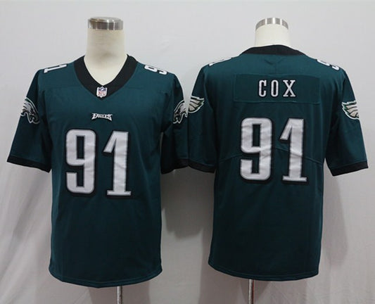Men's Philadelphia Eagles Fletcher Cox #91 Midnight Green Game Jersey1