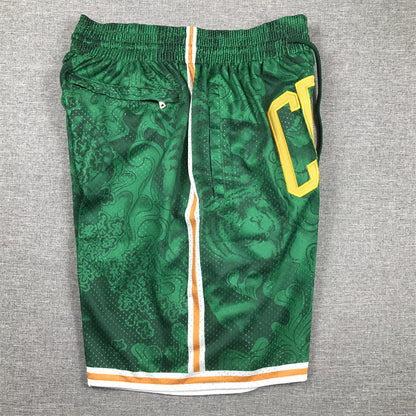 Men's Boston Celtics Green Year of the Tiger Edition Pocket Shorts1