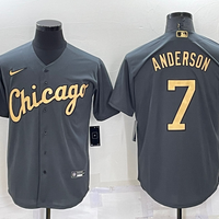 Men's Chicago White Sox Tim Anderson #7 Gray Replica Player Jersey1