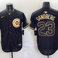 Men's Chicago Cubs Ryne Sandberg #23 Black Replica Game Jersey