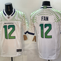 Men's Seattle Seahawks 12th Fan White 2025 Rivalries Collection Game Jersey