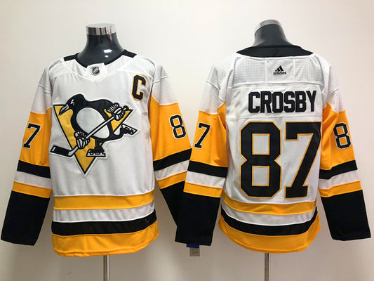 Men's Pittsburgh Penguins sidney crosby  #87 White Player Jersey1