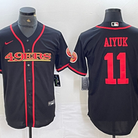 Men's San Francisco 49ers Brandon Aiyuk #11 Black Joint Edition Player Jersey1
