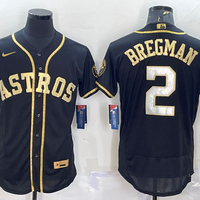 Men's Houston Astros Alex Bregman #2 Black Replica Team Jersey1
