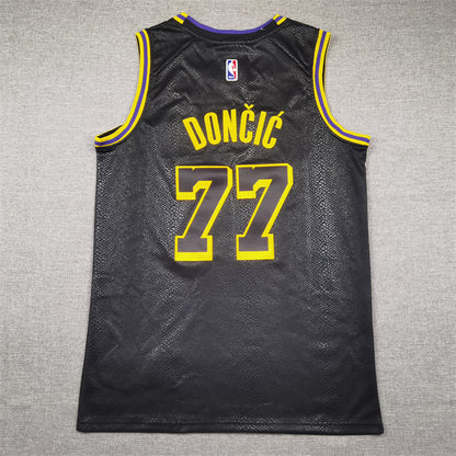 Men's Los Angeles Lakers Luka Doncic #77 Black Swingman Jersey1