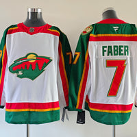 Men's Minnesota Wild Brock Faber #7 Fanatics White 25th Anniversary Premium Jersey