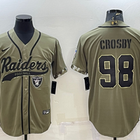 Men's Las Vegas Raiders Maxx Crosby #98 Olive 2022 Salute To Service Limited Jersey1 Joint Edition