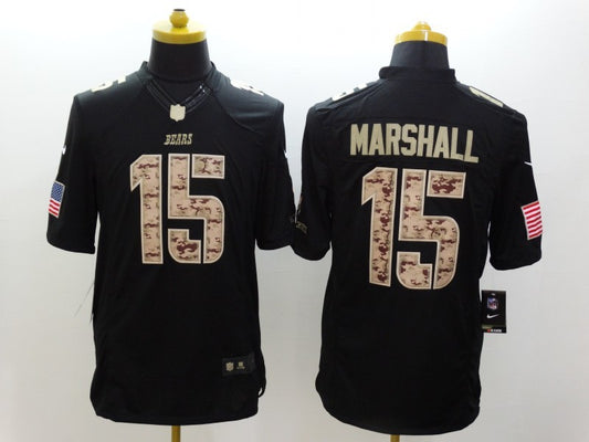 Men's Chicago Bears Brandon Marshall #15 Black Game Player Jersey1