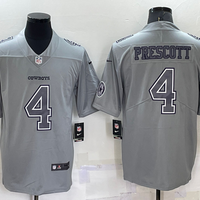 Men's Dallas Cowboys Dak Prescott #4 Gray Atmosphere Fashion Game Jersey1