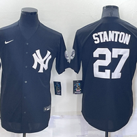Men's New York Yankees Giancarlo Stanton #27 Black Replica Baseball Jersey1