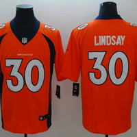Men's Denver Broncos Phillip Lindsay #30 Orange Game Jersey1