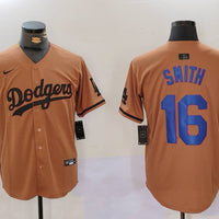 Men's Los Angeles Dodgers Will Smith #16 Brown Game Player Jersey1