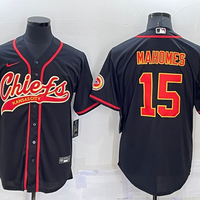 Men's Kansas City Chiefs Patrick Mahomes #15 Black Game Jersey1 Joint Edition