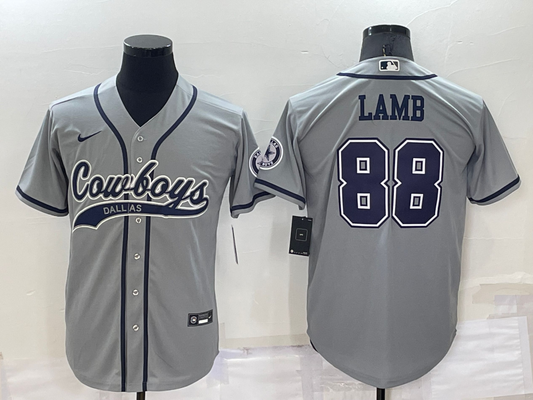 Men's Dallas Cowboys CeeDee Lamb #88 Gray Game Jersey1 Joint Edition
