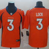 Men's Denver Broncos Drew Lock #3 Orange Game Jersey1
