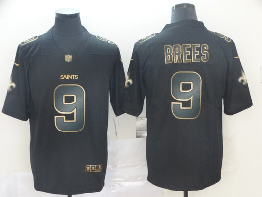 Men's New Orleans Saints Drew Brees #9 Black Game Jersey1