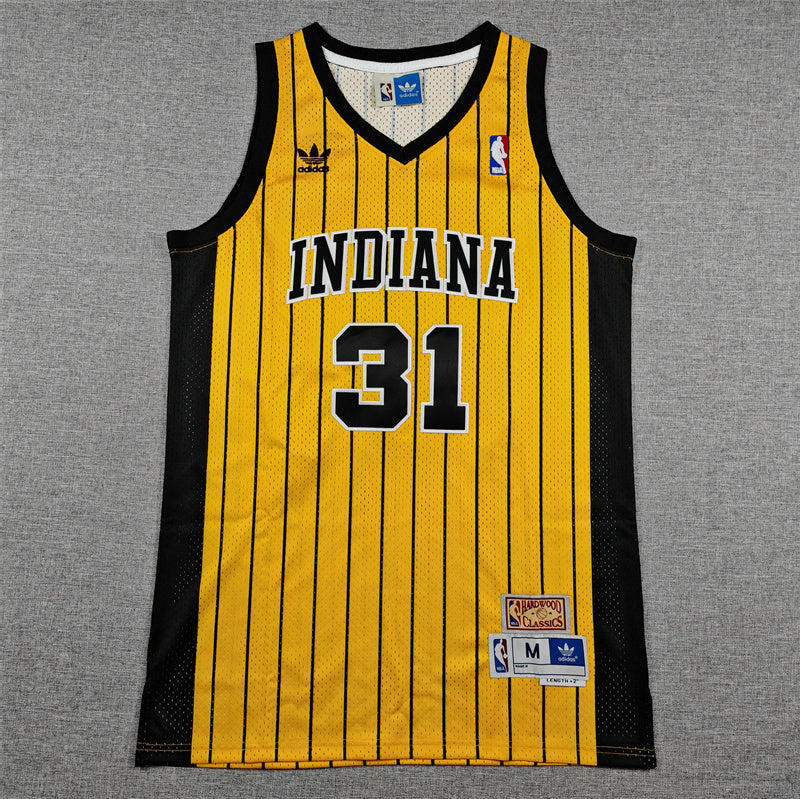 Men's Indiana Pacers Reggie Miller #31 Yellow Swingman Jersey