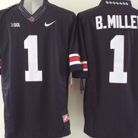 Men's Ohio State Buckeyes Braxton Miller #1 Black Player Game Jersey