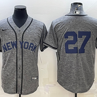 Men's New York Yankees Giancarlo Stanton #27 Gray Replica Team Name Jersey1