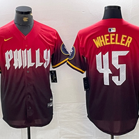 Men's Philadelphia Phillies Zack Wheeler #45 Red 2024 City Connect Limited Player Jersey1