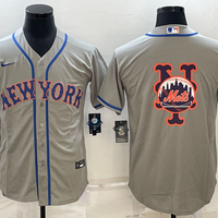 Men's New York Mets1 Gray Road Authentic Player Jersey