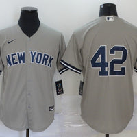 Men's New York Yankees Mariano Rivera #42 Gray Replica Player Name Jersey1