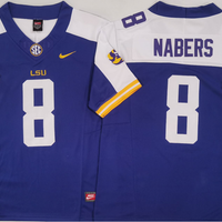 Men's LSU Tigers Malik Nabers #8 Purple Game Jersey