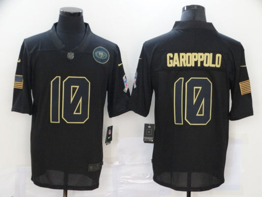 Men's San Francisco 49ers #10 Jimmy Garoppolo Black Player Game Jersey1