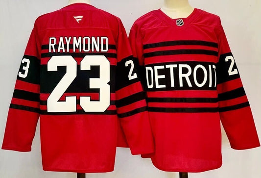 Men's Detroit Red Wings Lucas Raymond #23 Fanatics Red Player Jersey