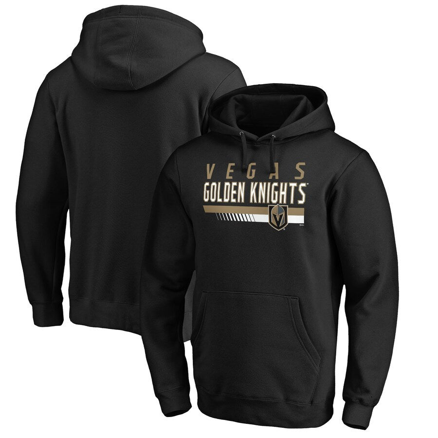 Men's Black Vegas Golden Knights Staggered Stripe Pullover Hoodie