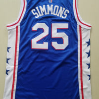 Men's Philadelphia 76ers Ben Simmons #25 Blue Fast Break Replica Jersey1