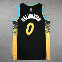 Men's Indiana Pacers Tyrese Haliburton #0 Black 2023/24 Swingman Jersey1 - City Edition