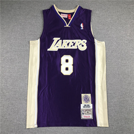 Men's Los Angeles Lakers Kobe Bryant Purple Hall of Fame Hardwood Classics Jersey1