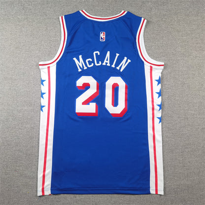 Men's Philadelphia 76ers Jared McCain #20 Royal Swingman Jersey1 - Icon Edition