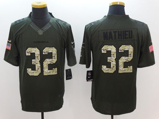 Men's Arizona Cardinals Tyrann Mathieu #32 Army Green Game Jersey1