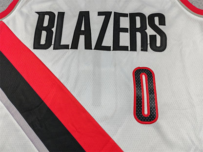 Men's Portland Trail Blazers Damian Lillard #0 White Swingman Player Jersey - Association Edition