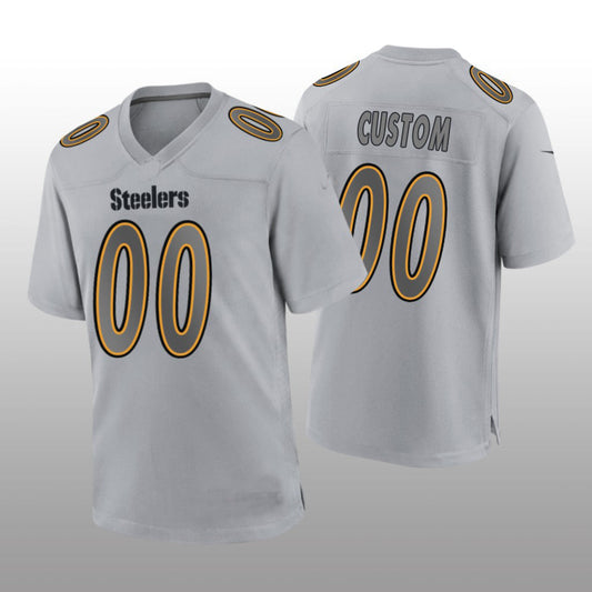 Custom1 Pittsburgh Steelers Gray Atmosphere Game Jersey1 Stitched American Football Jerseys