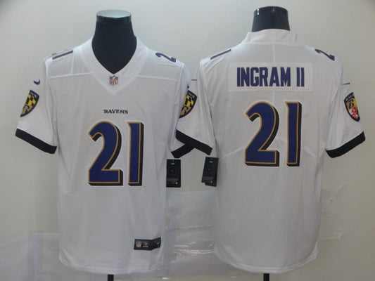 Men's Baltimore Ravens Mark Ingram II #21 White Game Jersey1