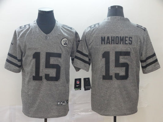Men's Kansas City Chiefs Patrick Mahomes Gray Game Jersey1